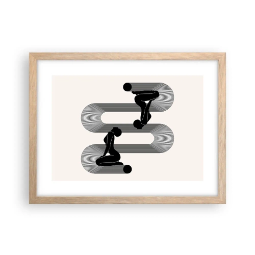 Poszter világos tölgy keretben - Érzéki szimmetria - 40x30 cm