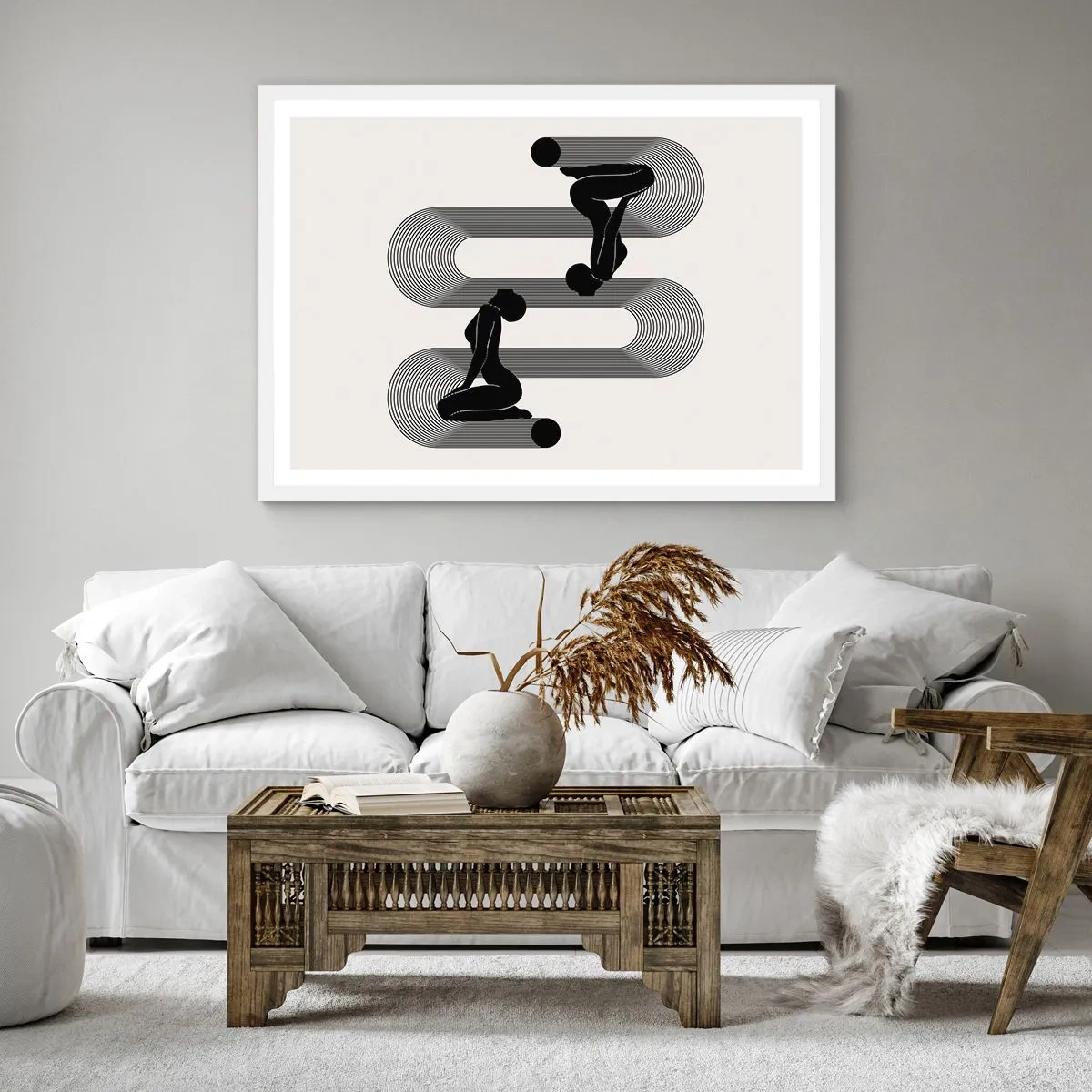 Poszter fekete keretben - Érzéki szimmetria - 40x40 cm