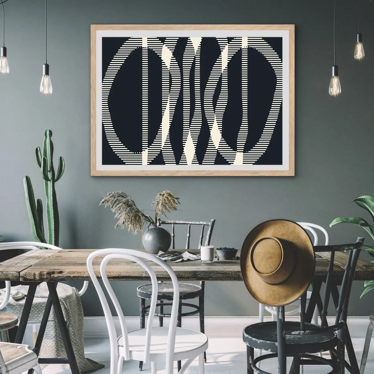 Poszter világos tölgy keretben - Sötétség megtörése kísérlete - 70x50 cm