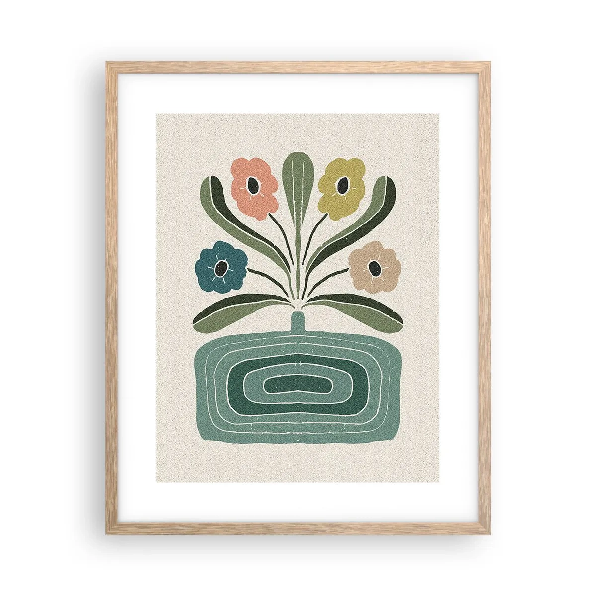 Poszter világos tölgy keretben - Szimmetrikus csokor - 40x50 cm