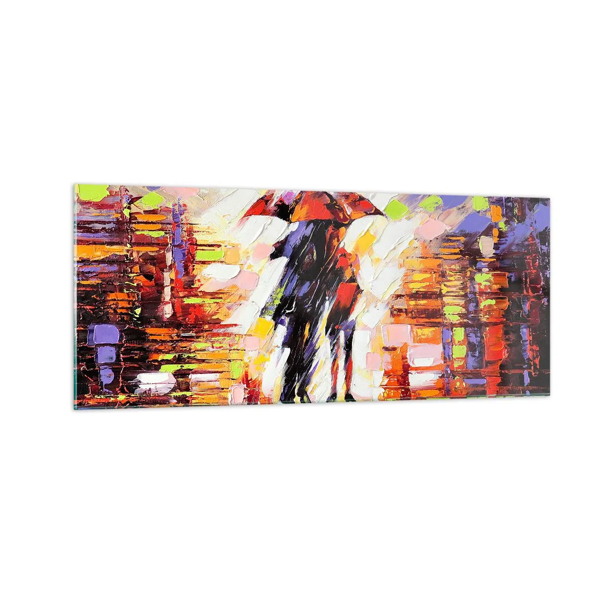 Üveg kép - Együtt az éjszakában és az esőben - 100x40 cm