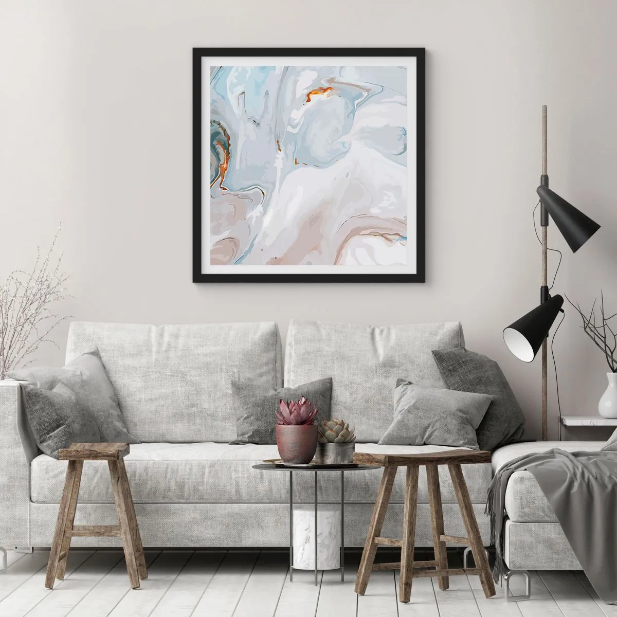 Poszter fehér keretben - Felhabzott fehér - 60x60 cm