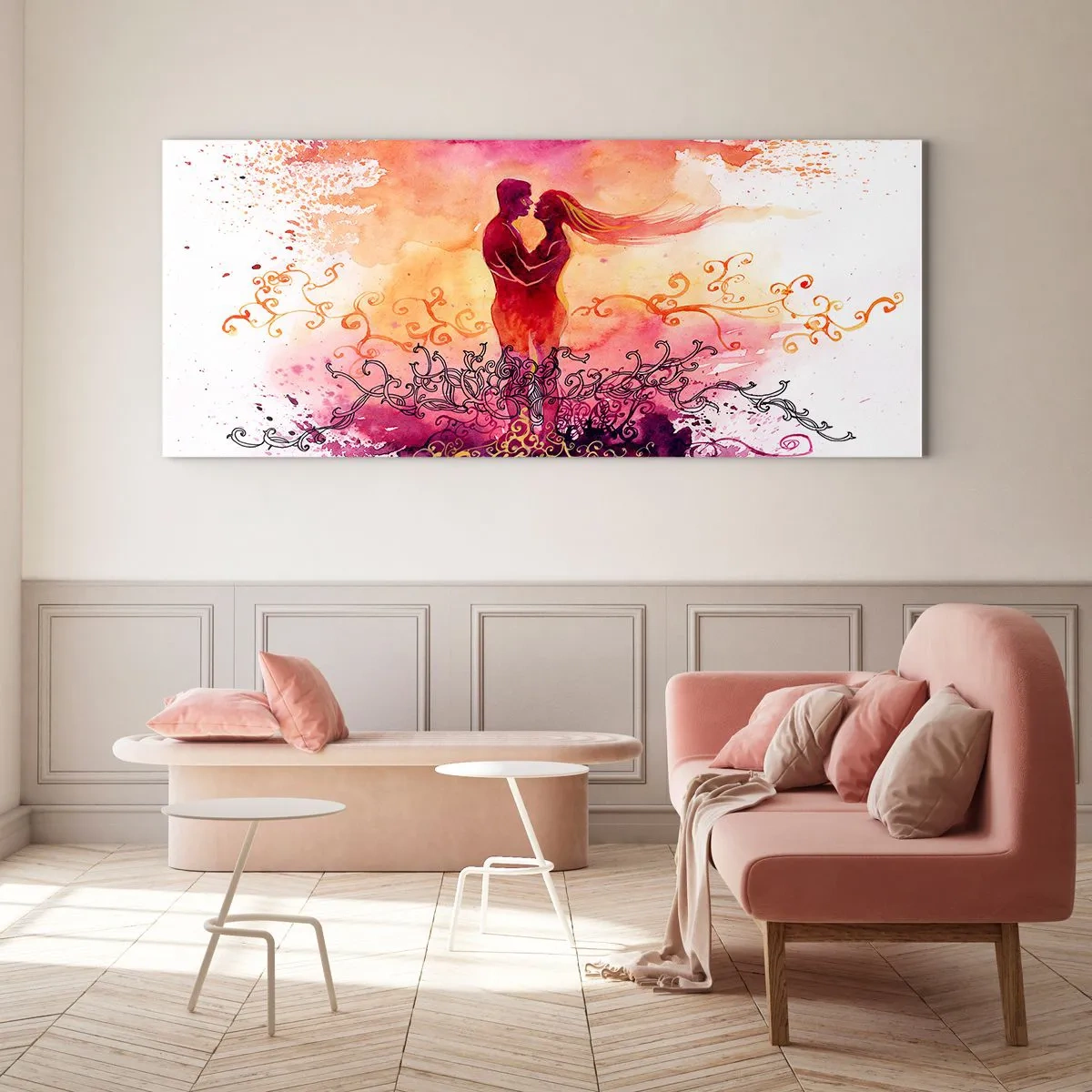Üveg kép - Egy szív! Olyan kevés kell nekem... - 90x30 cm