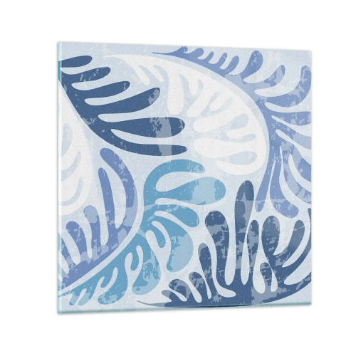 Üveg kép - Kék páfrányok - 30x30 cm