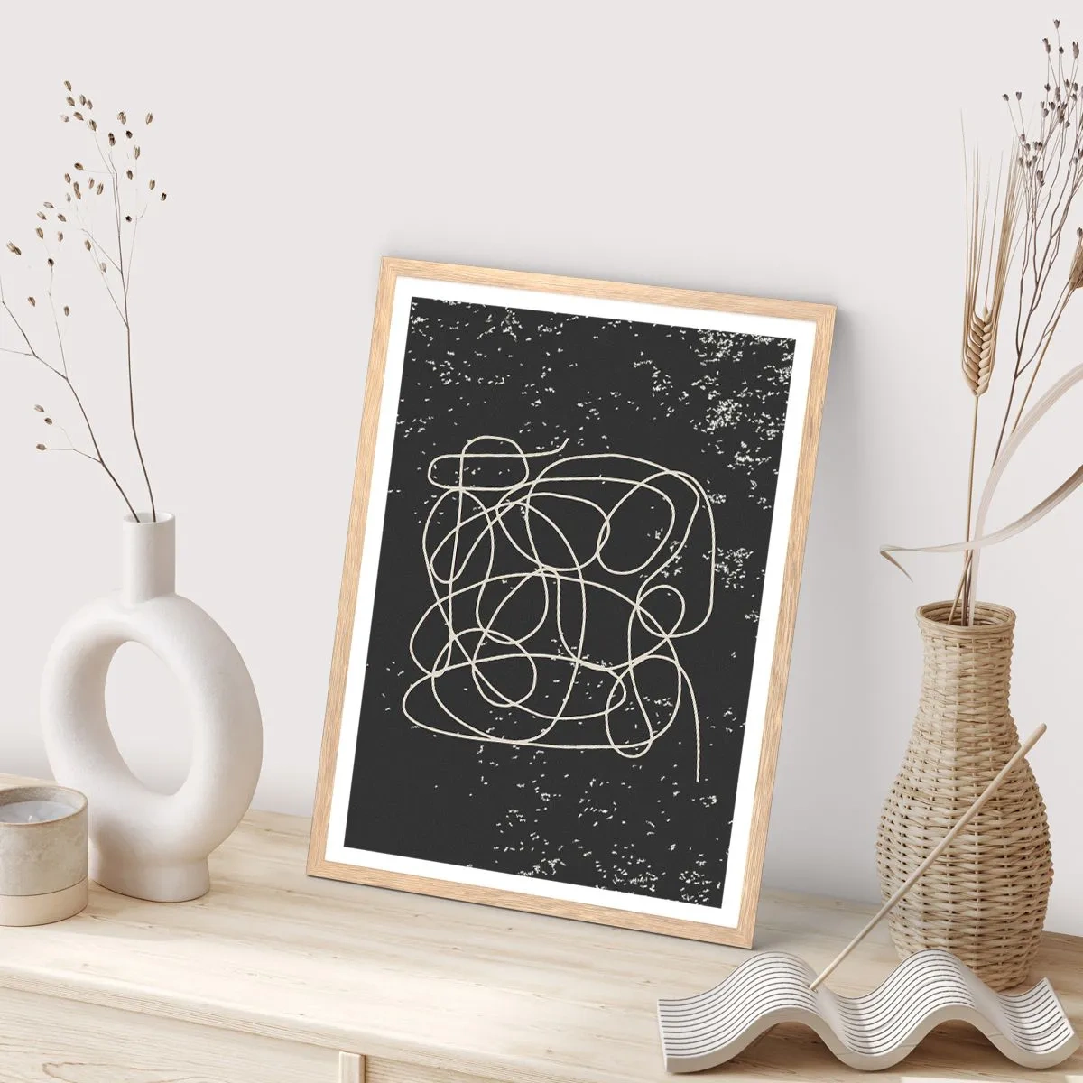 Poszter világos tölgy keretben - Gondolatok elkalandozása - 70x100 cm