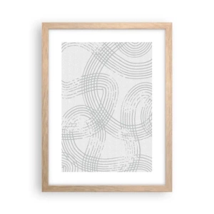 Poszter világos tölgy keretben - Nincs egyenes út - 30x40 cm