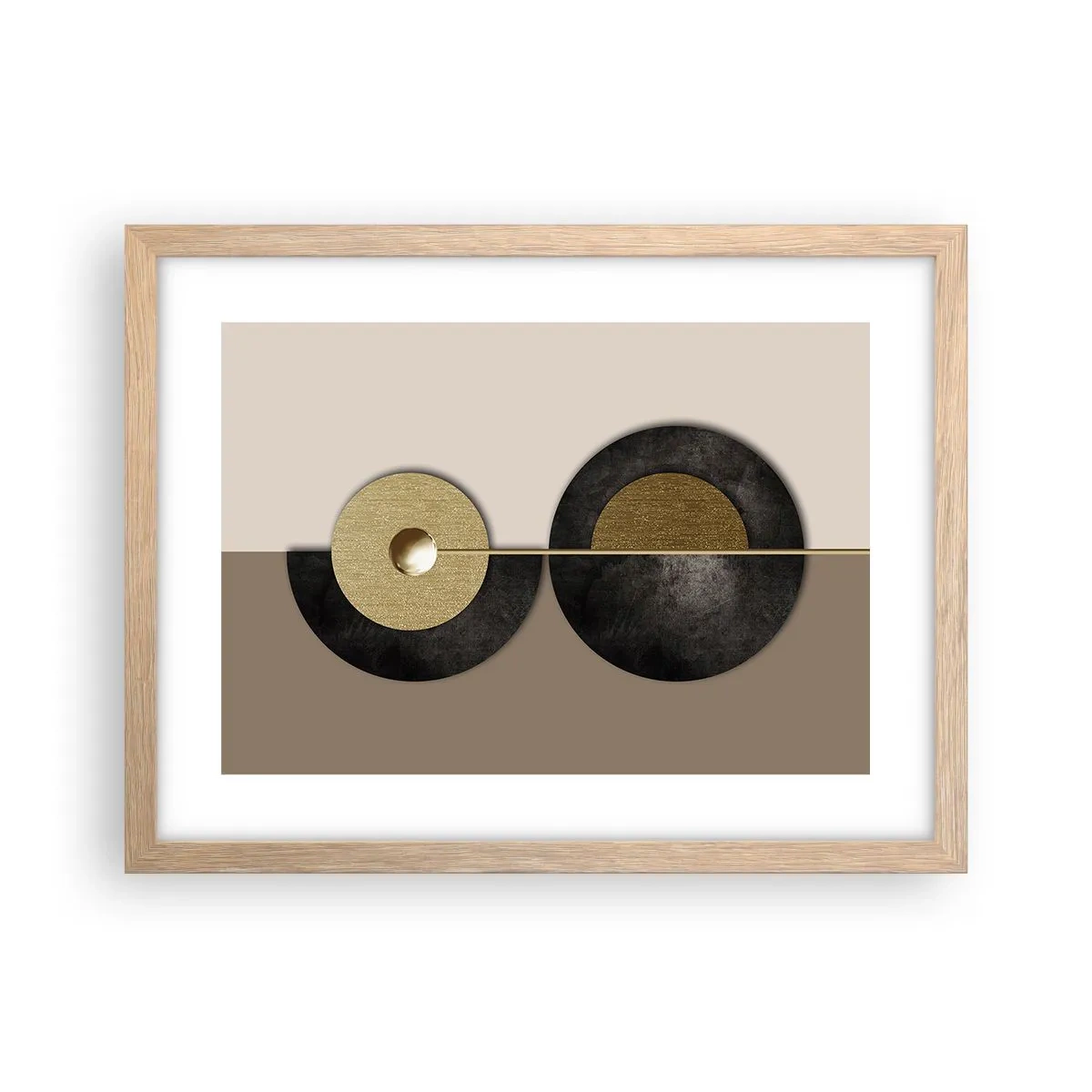Poszter világos tölgy keretben - Variációk egy kör körül - 40x30 cm
