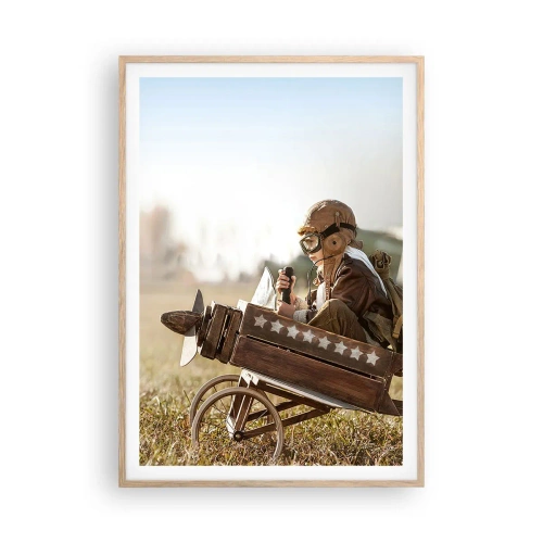 Poszter világos tölgy keretben - Indulás egy álom felé - 70x100 cm