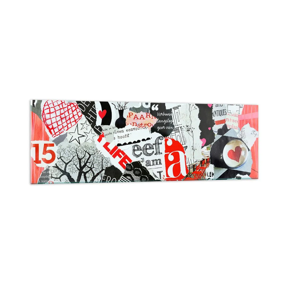 Üveg kép - Hipszter kollázs - 160x50 cm