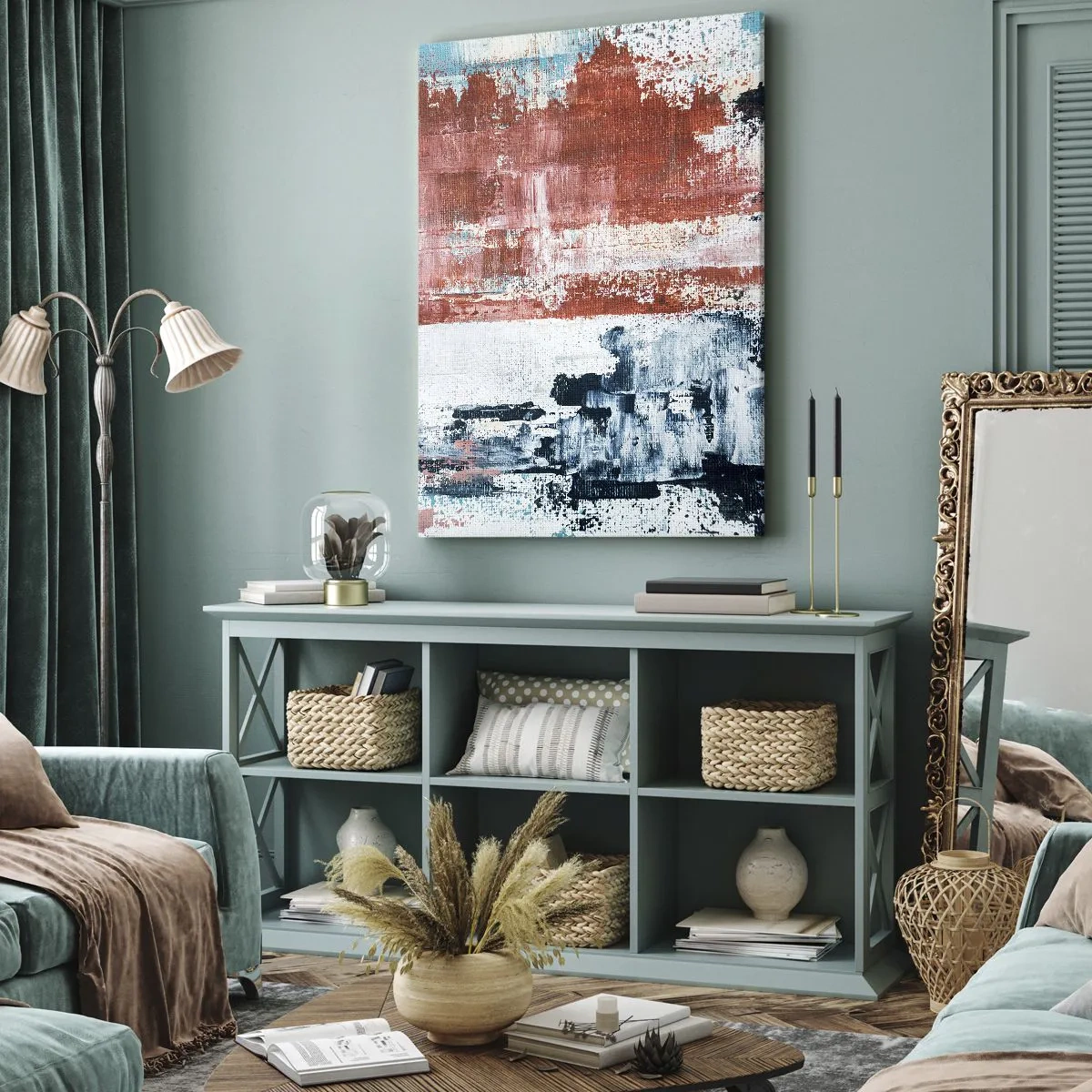 Vászonkép - Fele-fele absztrakt - 45x80 cm