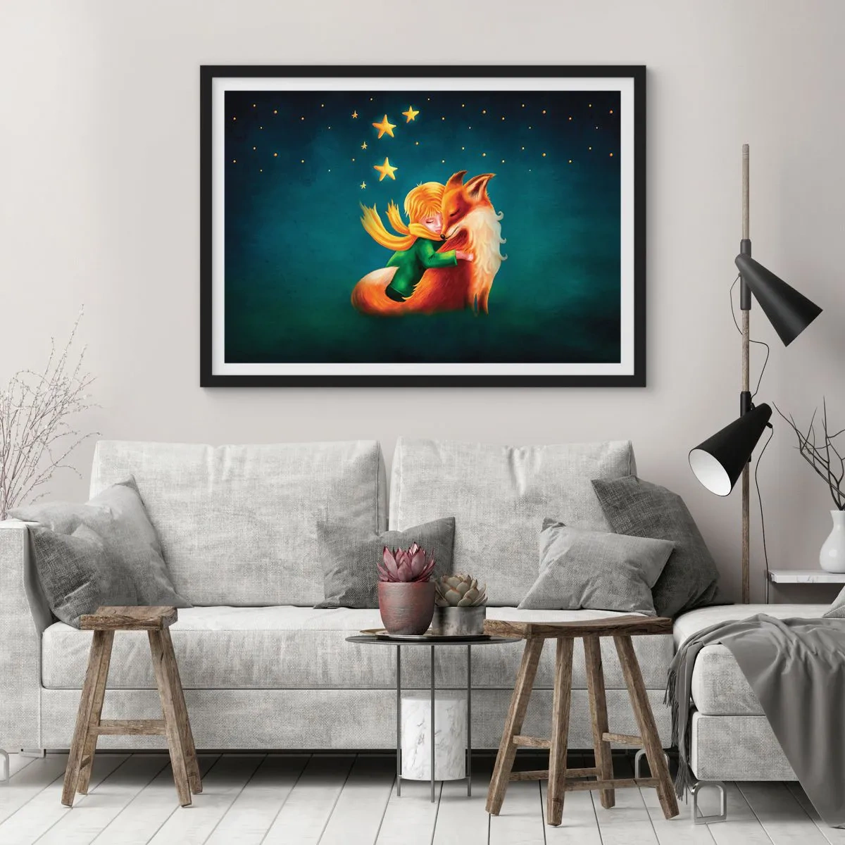 Poszter fehér keretben - Kis herceg - 70x50 cm