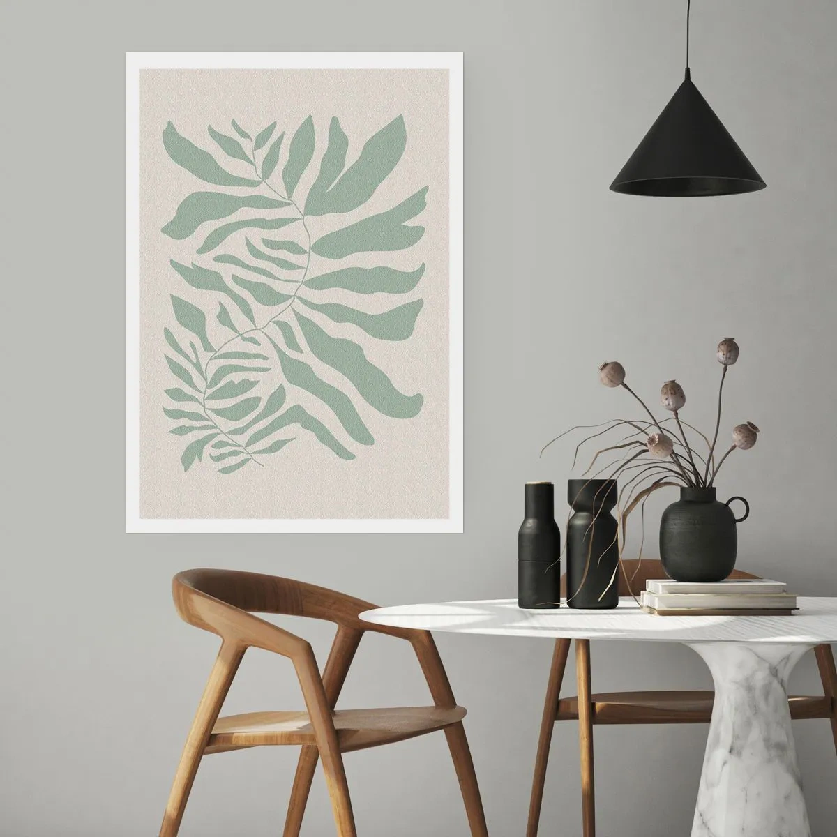 Poszter - Smaragdzöld ág - 70x100 cm