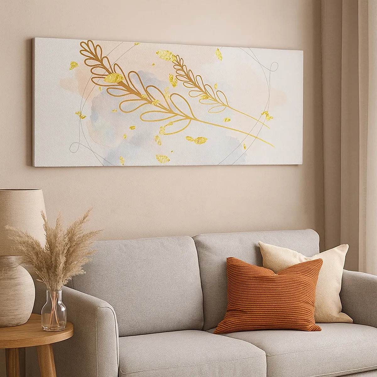 Vászonkép - Aranyszínű fuvallat - 30x30 cm