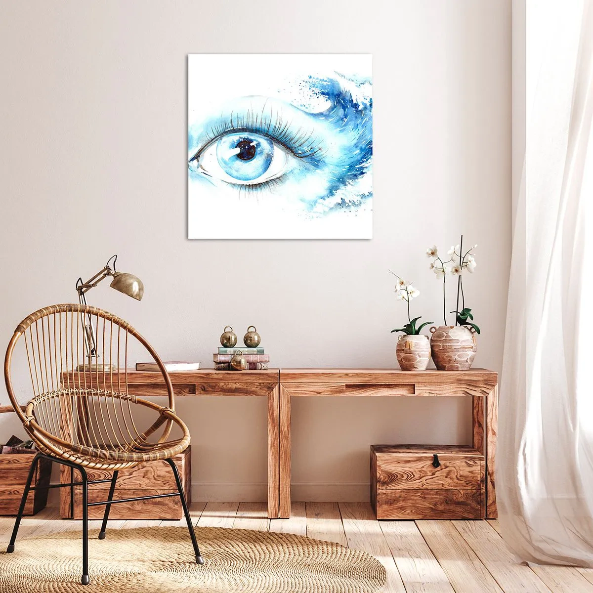Vászonkép - Elmerülni a tekintet kékjében - 60x60 cm