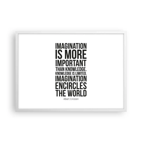 Poszter fekete keretben - Einstein a képzelet erejéről - 70x50 cm