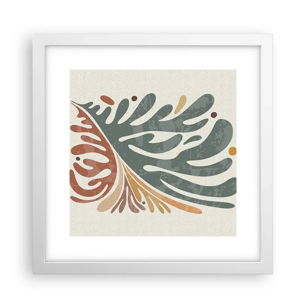 Poszter fekete keretben - Többszínű levél - 30x30 cm