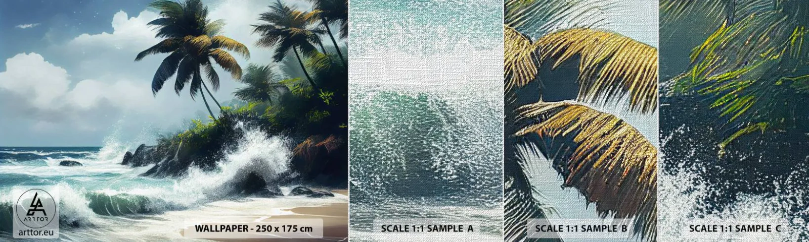 Fotótapéta Minta Premium Canvas - Egy trópusi parton - Strand, Tropikus, Tenyér - 100x30 cm