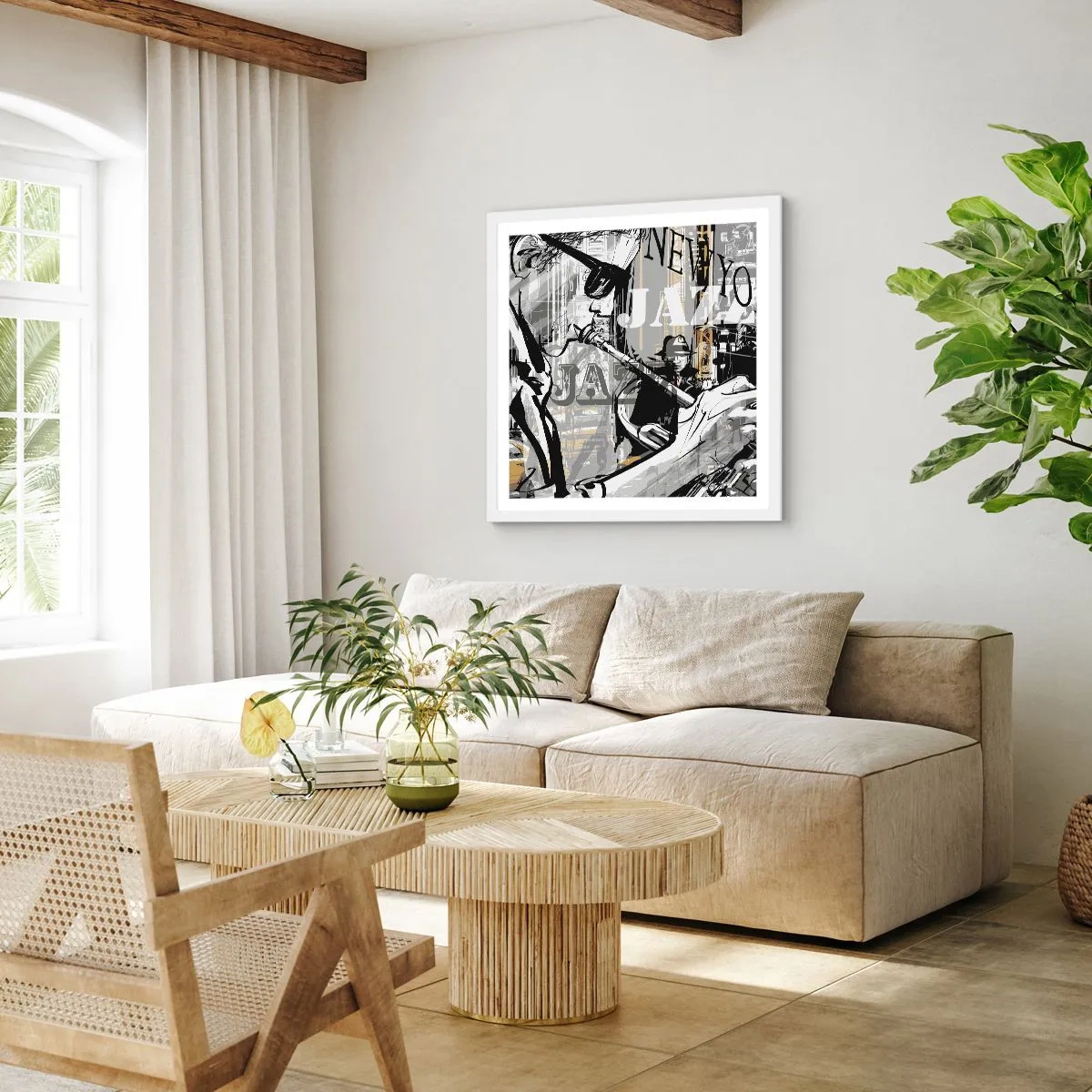 Poszter fekete keretben - A New York ritmusában - 60x60 cm