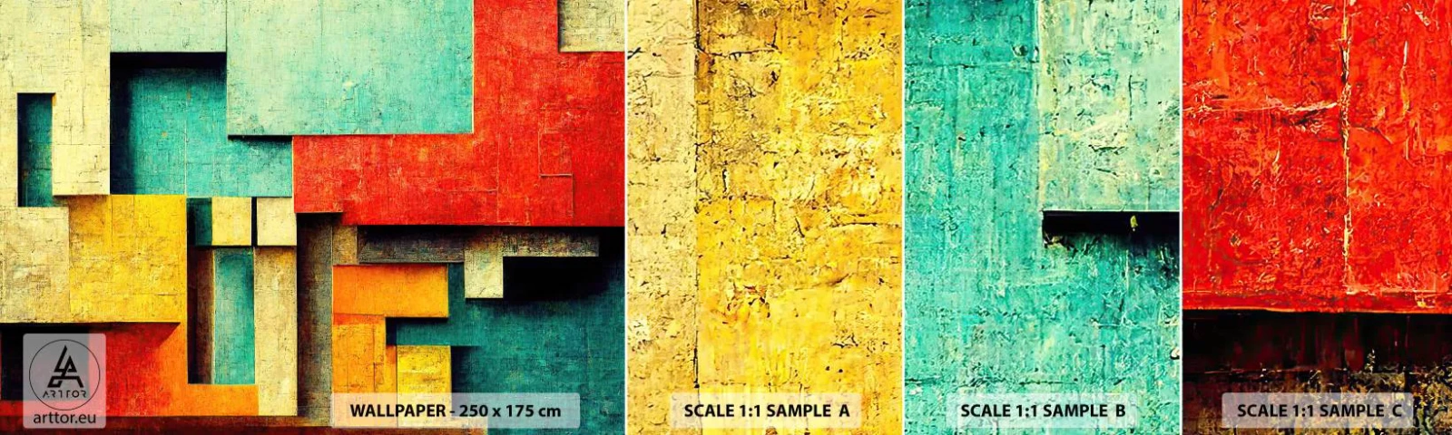 Fotótapéta Minta Standard Eco - A derékszögek fesztiválja - 3D, Darab, Geometriai - 100x30 cm