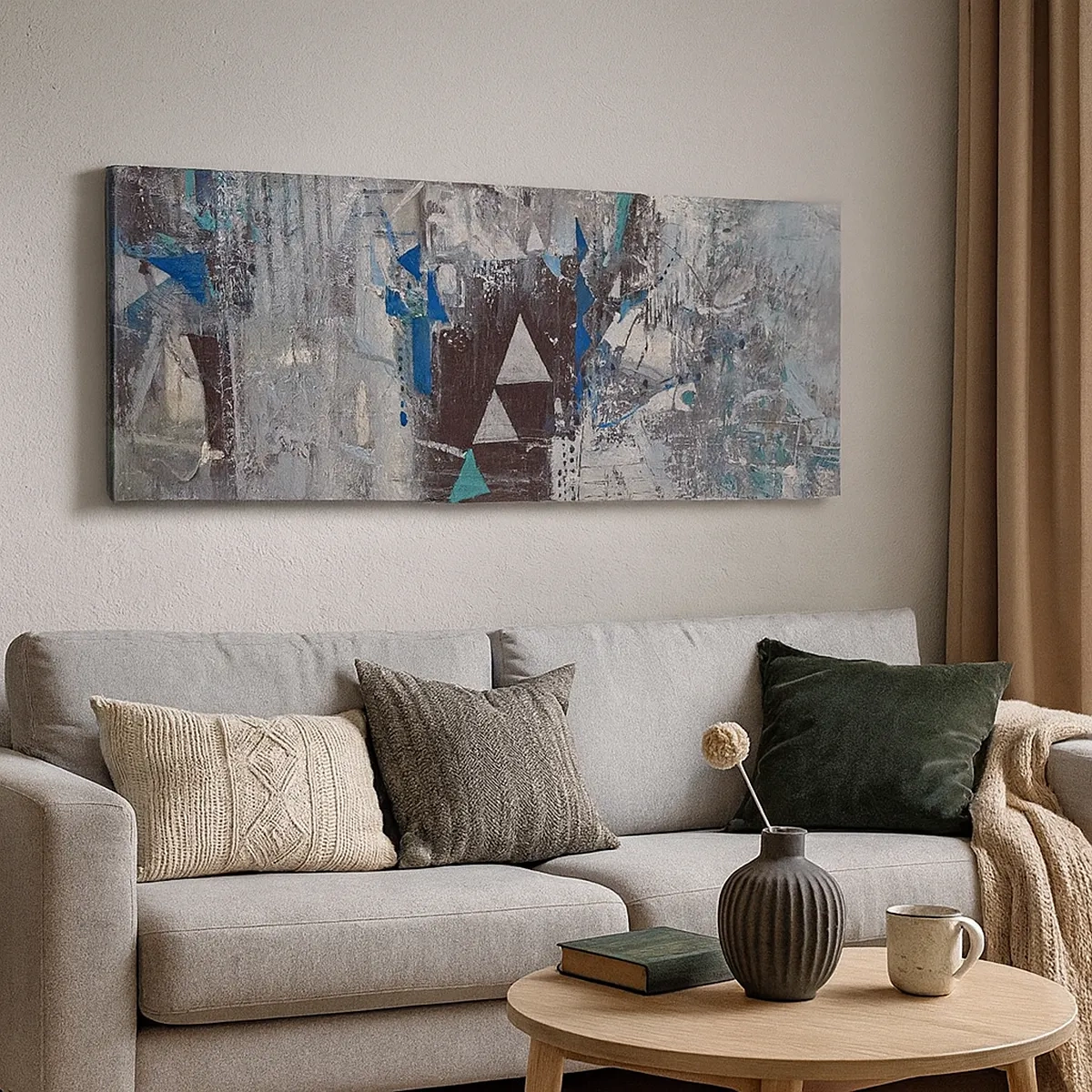 Vászonkép - A háromszögek felülíró sorrendje - 30x30 cm