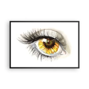 Poszter fehér keretben - Tekintet forró mint a nyár - 91x61 cm
