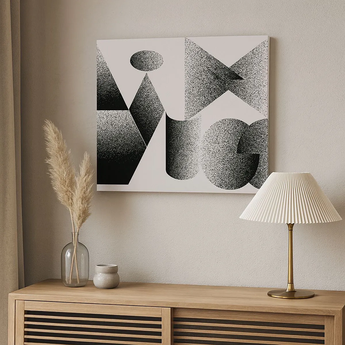 Vászonkép - Szögekből és ovális alakzatokból álló geometria - 70x50cm - Szögek és oválisok - Modern fali dekoráció nappalihoz és hálószobához ARTTOR