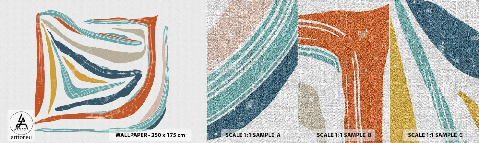 Fotótapéta Minta Premium Canvas - Barátságosan mosolygó absztrakció - Boho, Darab, Modern - 100x30 cm