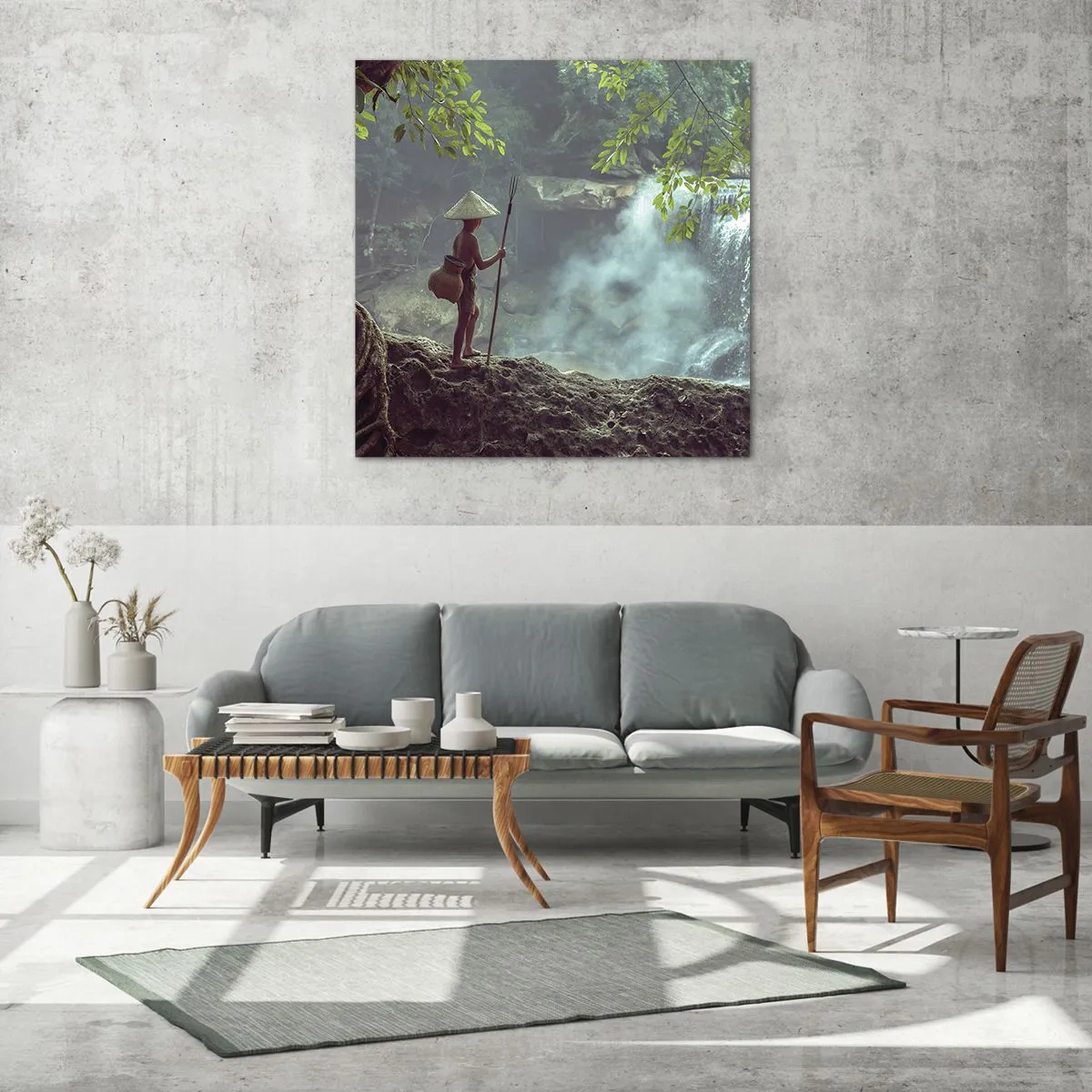 Üveg kép - Barátságban a természettel - 50x50 cm