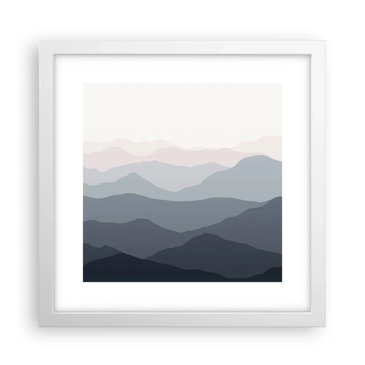 Poszter fekete keretben - A hegyek hullámai - 30x30 cm