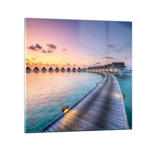 Üveg kép - Nyaralás – vissza a forrásokhoz - 50x50 cm