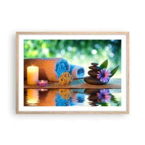 Poszter világos tölgy keretben - Idő a testnek - 70x50 cm