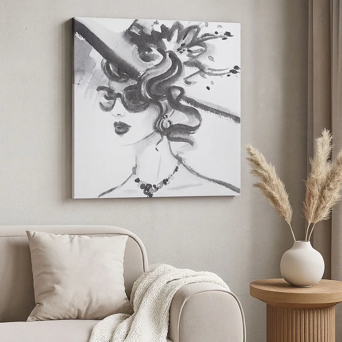 Vászonkép - Karakteres hölgy - 30x30 cm