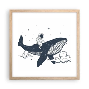 Poszter világos tölgy keretben - Egy kozmikus kaland - 40x40 cm