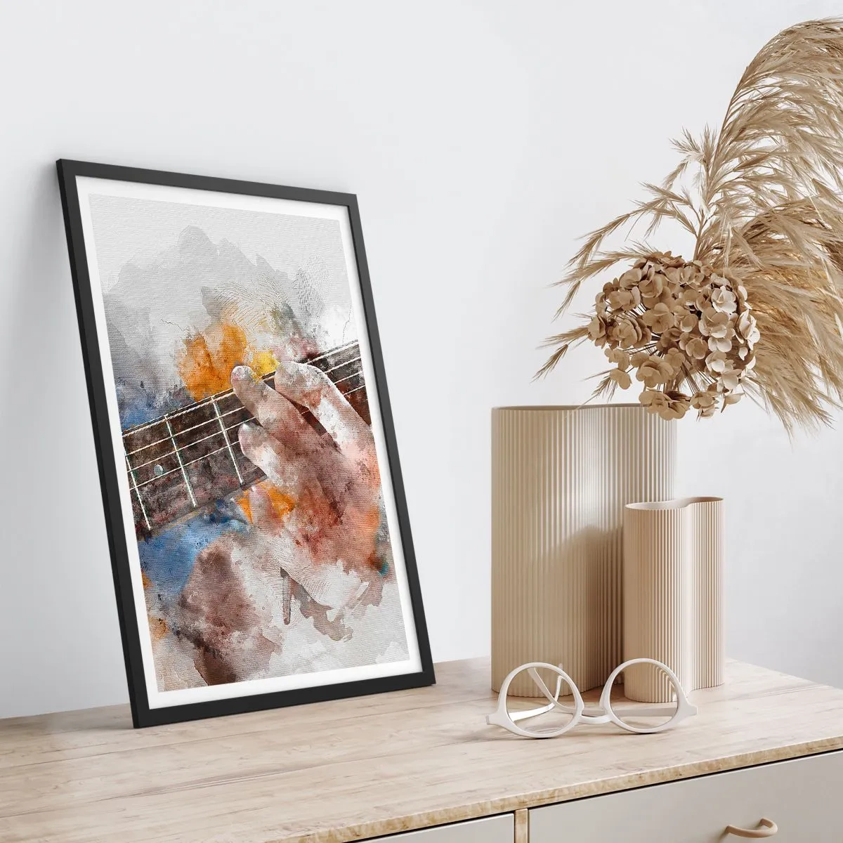 Poszter fehér keretben - Költészet a húrok között - 61x91 cm