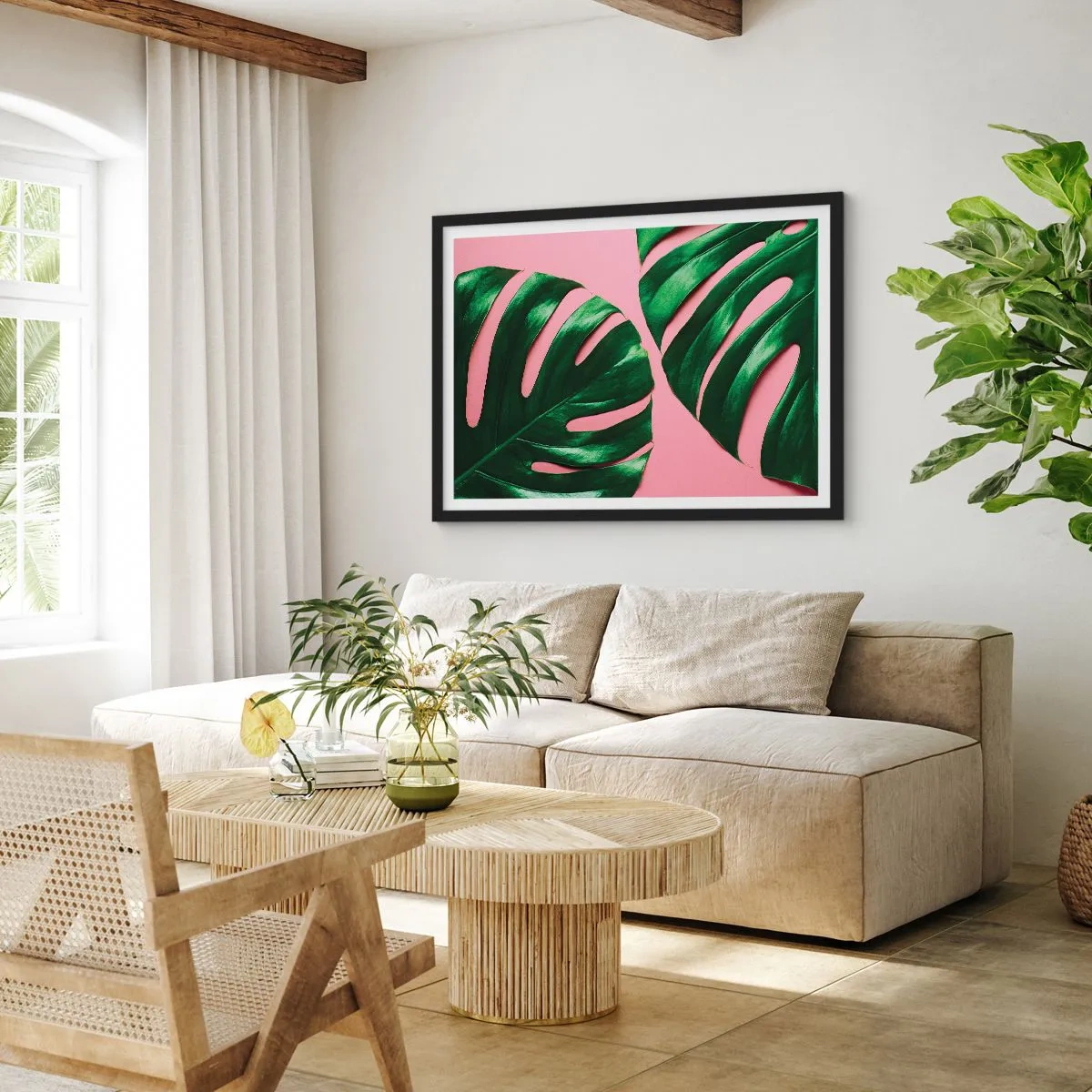 Poszter fehér keretben - Zöld rendez-vous - 70x50 cm
