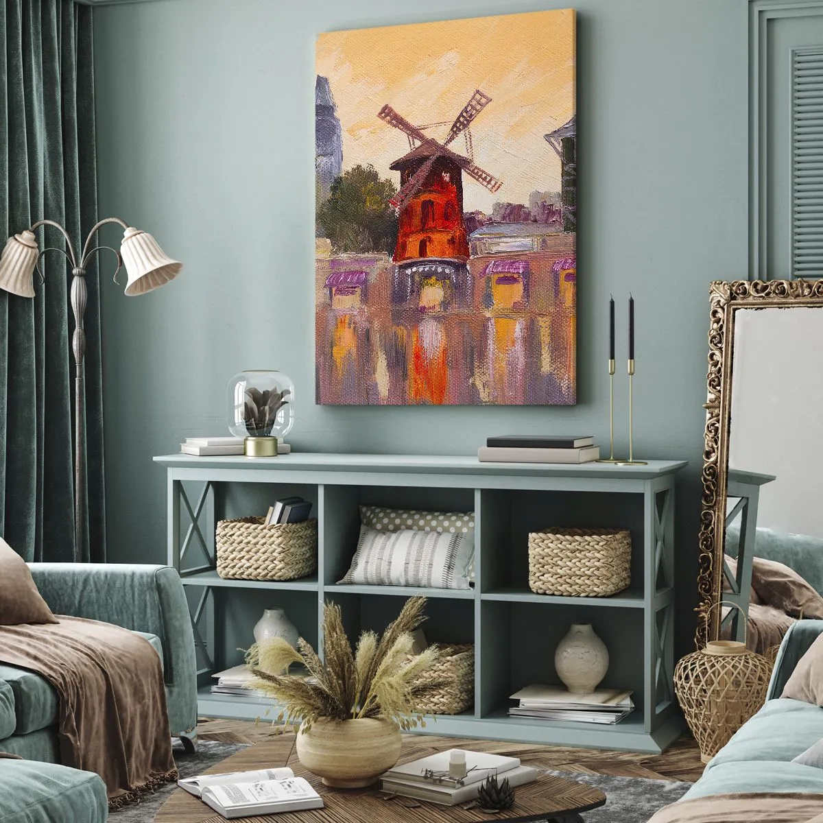 Vászonkép - Párizsi ikonok - Moulin Rouge - 55x100 cm