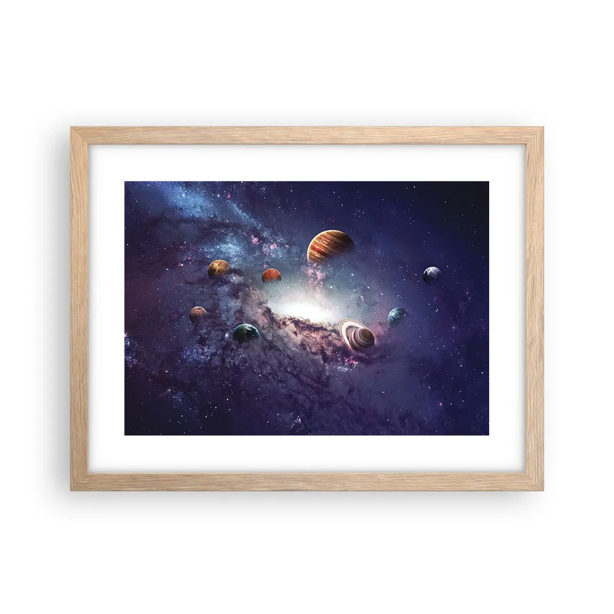 Poszter világos tölgy keretben - Napos táncrendszer - 40x30 cm