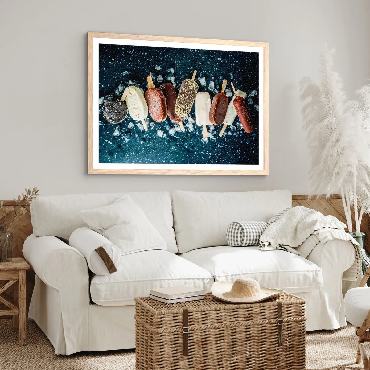 Poszter világos tölgy keretben - A forró nyár íze - 100x70 cm