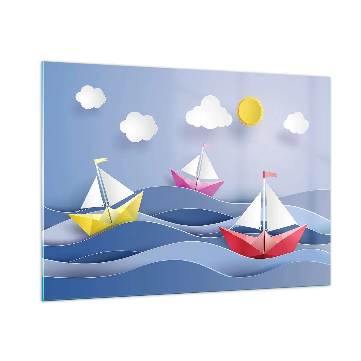 Üveg kép - Ó, milyen jó hintázni a hullámokban - 100x70 cm