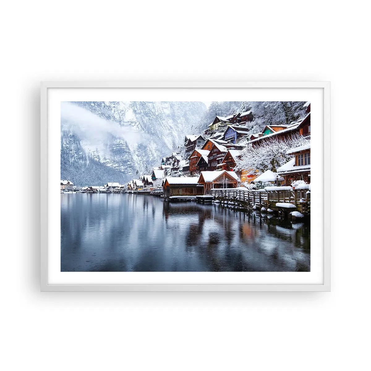 Poszter fekete keretben - Téli díszben - 70x50 cm