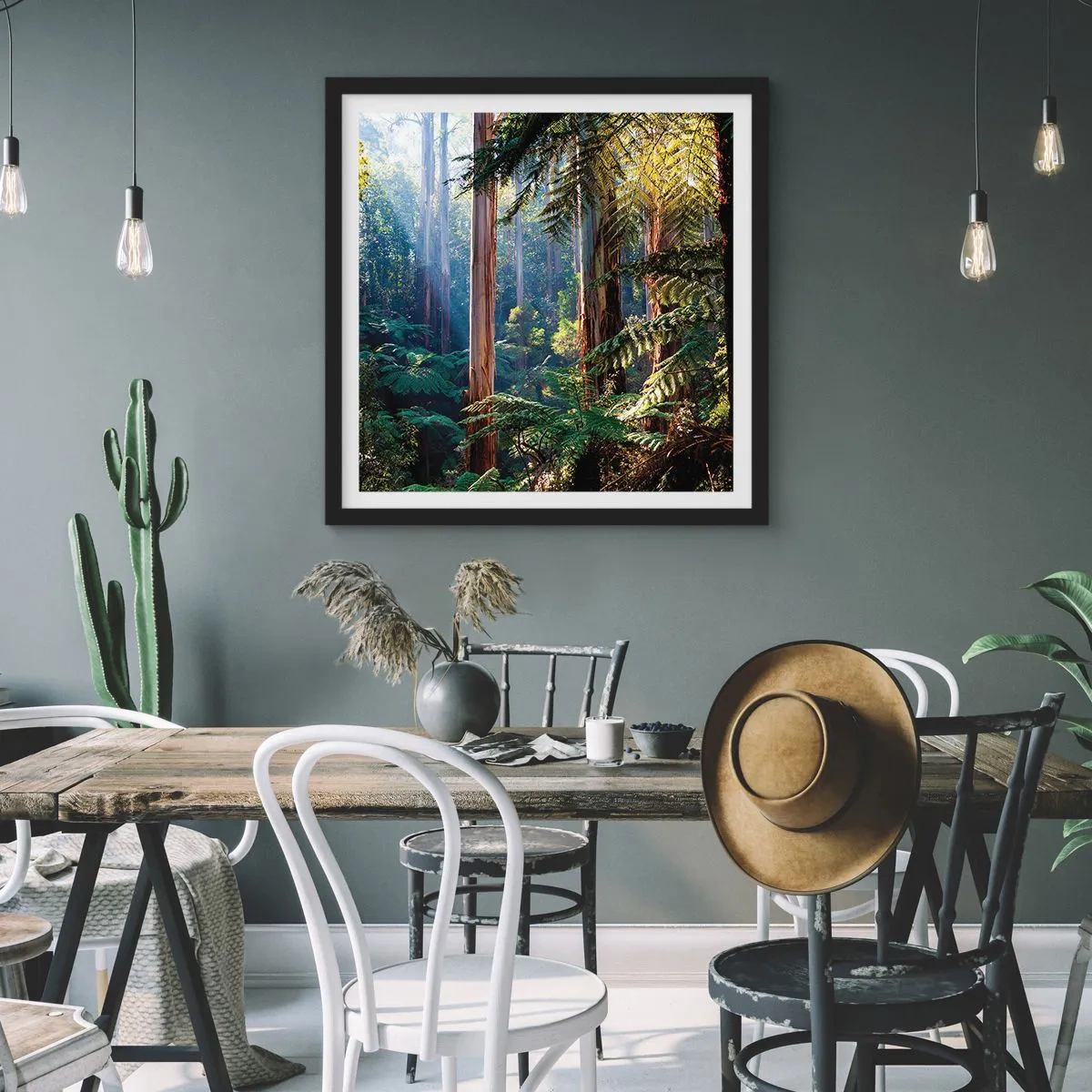 Poszter fehér keretben - Erdei mese - 60x60 cm