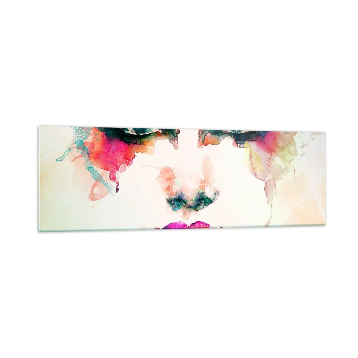 Üveg kép - Szivárvánnyal festett portré - 160x50 cm