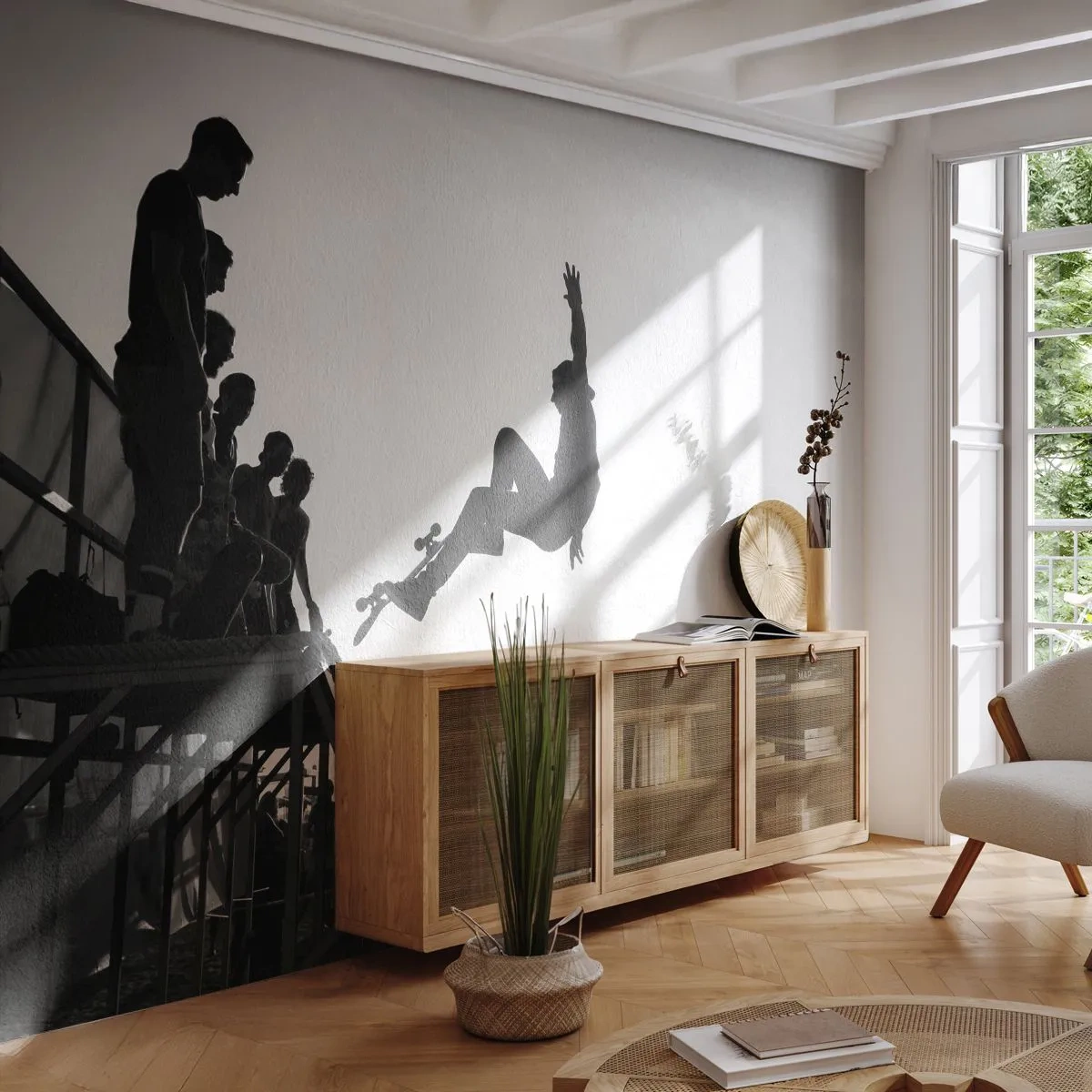 Fotótapéta Premium Canvas - Hősök és nézők - Gördeszkapark, Gördeszka, Sport - 350x256 cm