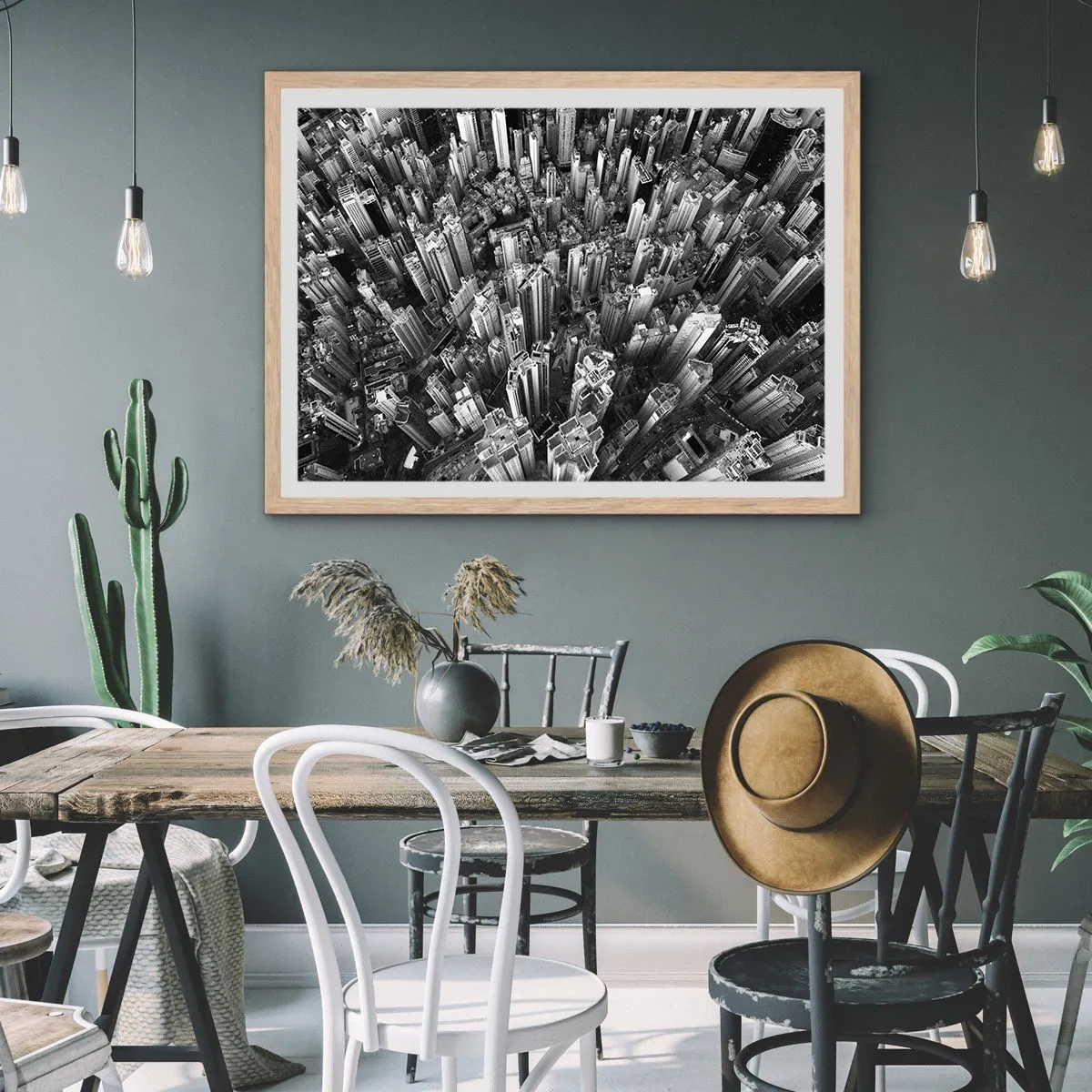 Poszter világos tölgy keretben - Továbbra is feljebb és feljebb - 100x70 cm