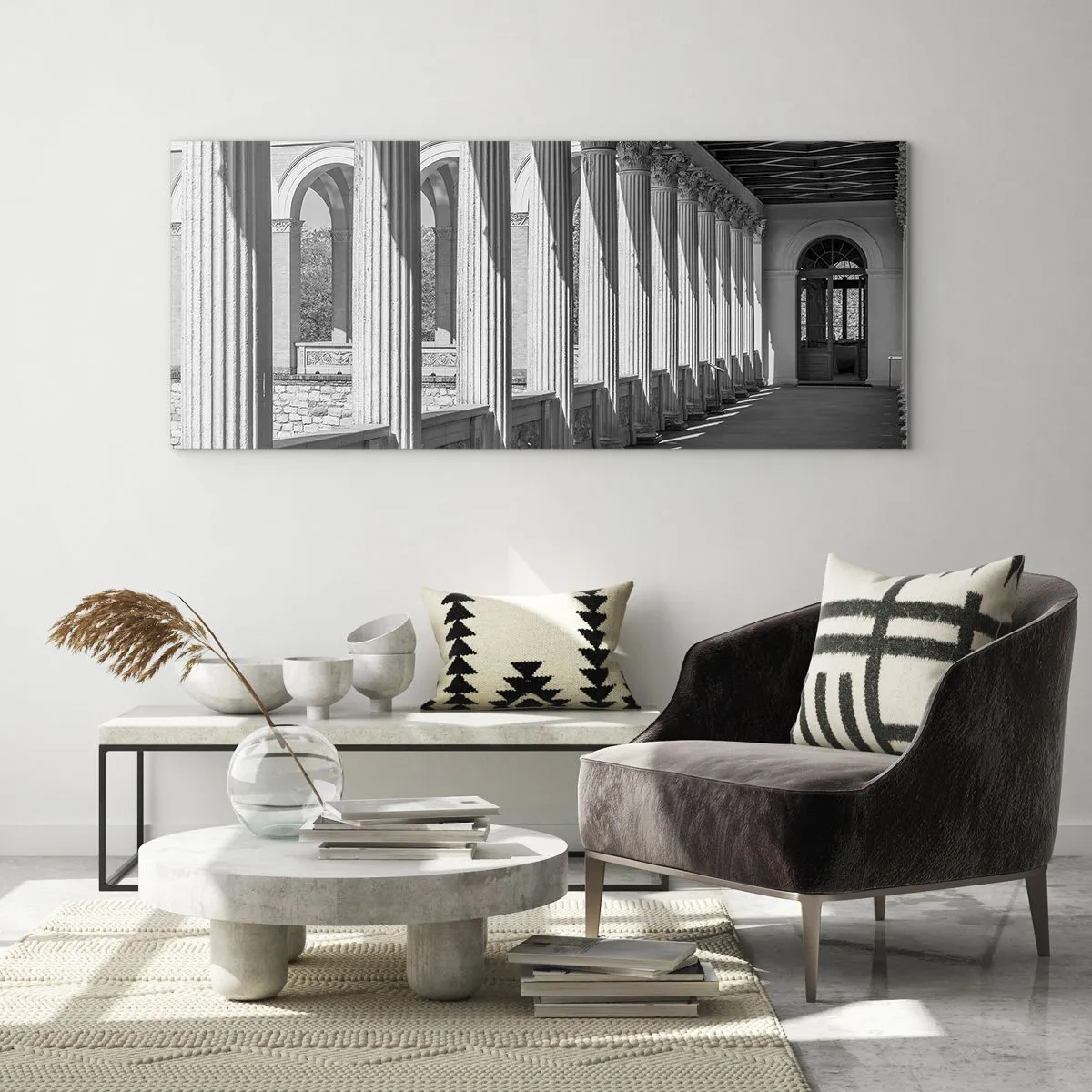 Üveg kép - Napsütötte árkádsor - 100x40 cm