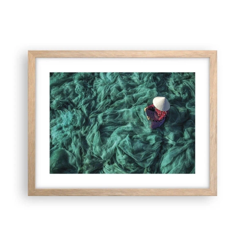 Poszter világos tölgy keretben - A hálók tengerében - 40x30 cm