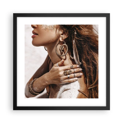 Poszter fehér keretben - Az érintetlen tengerpart királynője - 40x40 cm