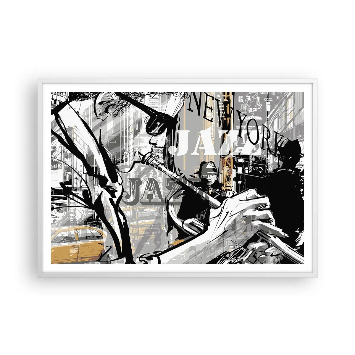 Poszter fekete keretben - A New York ritmusában - 100x70 cm