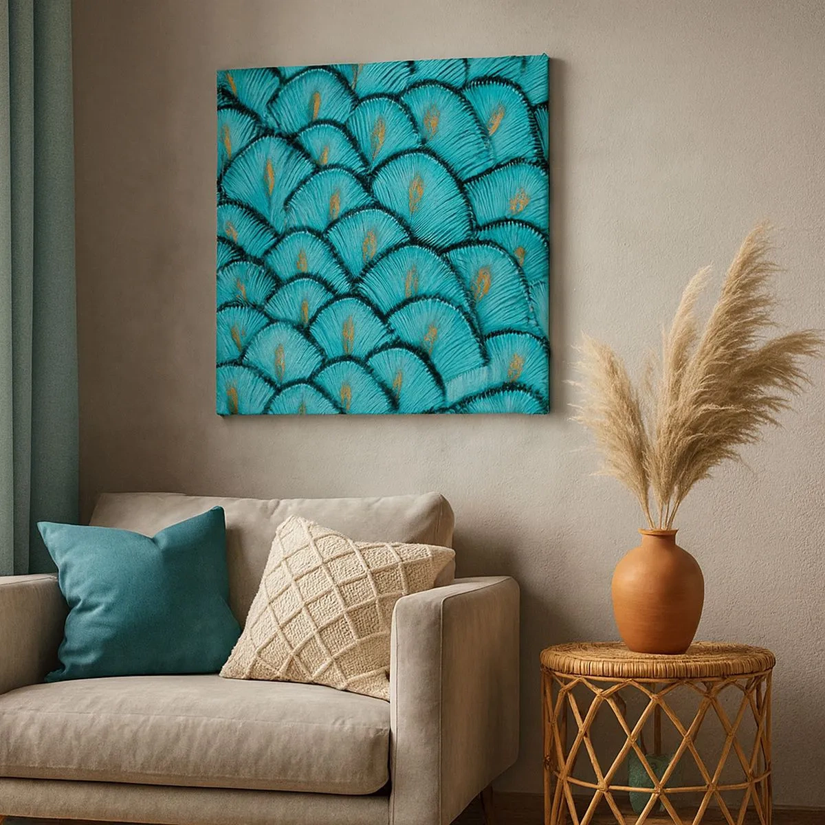 Vászonkép - A tollak nagy gálája - 30x30 cm