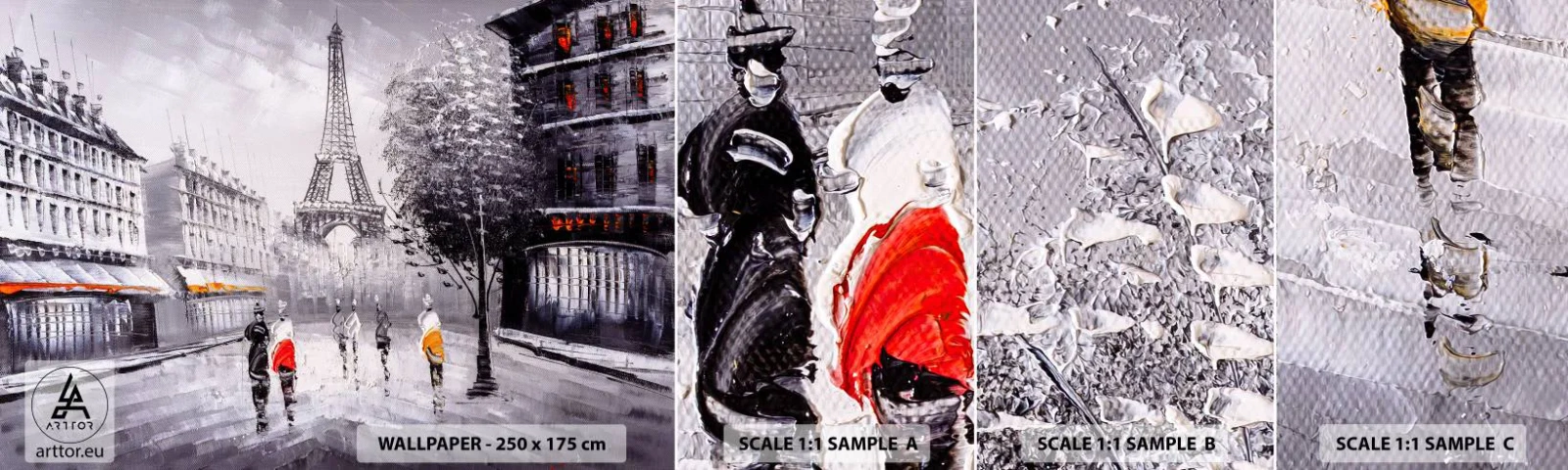 Fotótapéta Minta Standard Eco - Párizsi séta - Város, Párizs, Eiffel-torony - 100x30 cm